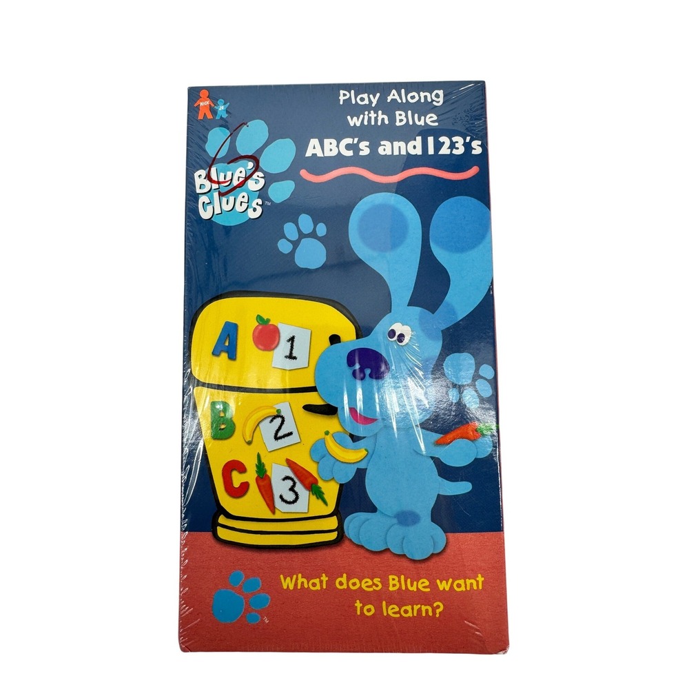Blue's Clues ABC's and 123's VHS 1998 Nickelodeon‎ Kids Orange Tape New Sealed